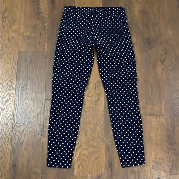 J Crew Toothpick Polka Dot Navy Blue/White Corduroy Pants - Picture 6 of 6
